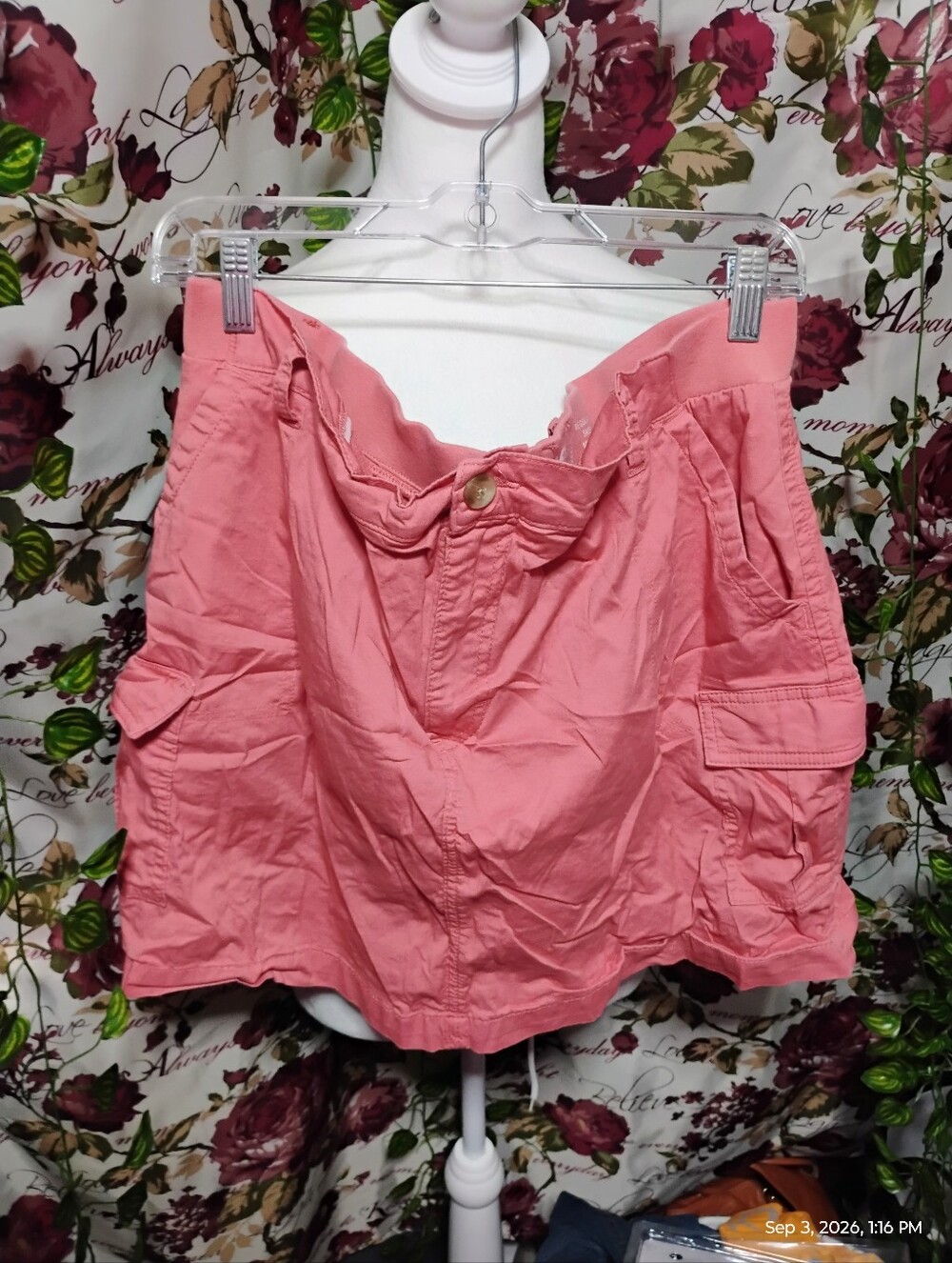 Coral Pink Women's Cargo Skort